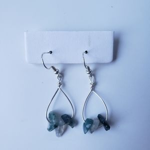 Handmade Green Teardrop Earrings